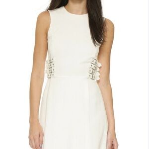 A.L.C. Ivory Midi Dress with Side Buckles